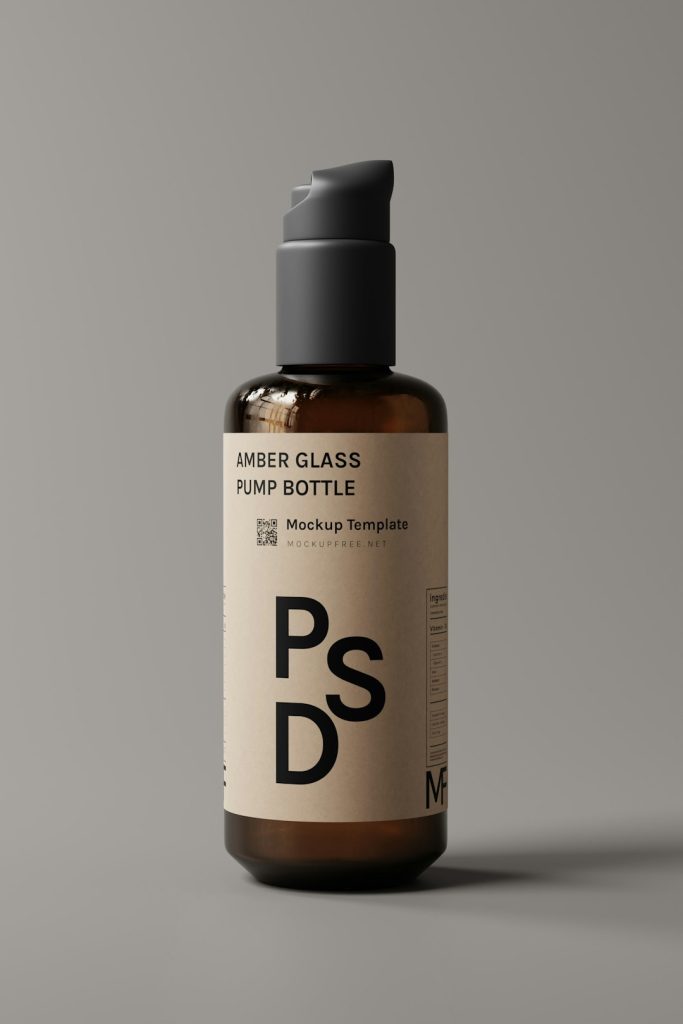 Pump Bottle With a Security Clip Closure Mockups, Download This Mockup for free from https://mockupfree.net