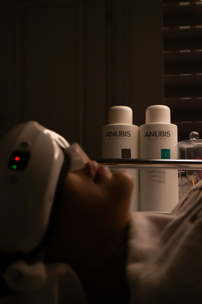 A relaxing facial skincare treatment focusing on clean and glowing skin.